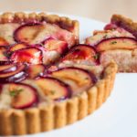 Plum frangipane tart with maple thyme glaze – you’re in vegan heaven