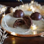 Christmas praline domes – vegan chocolate shells with a fruity rum or brandy infused filling